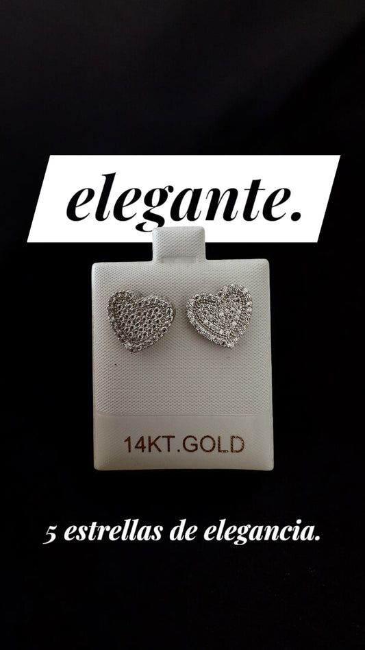 White gold earrings gold 14 kt