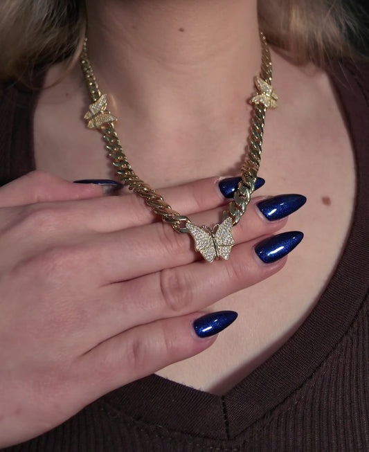 14kt Gold Monaco Choquer Butterfly Necklace